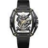 CIGA Design Hunter Orologio Automatico Meccanico Uomo, Cassa Tonneau Ottagonale a Tre Strati, Bracciale in Acciaio H-Link, Lussuoso Orologio Scheletrato, Vetro Zaffiro, Regalo Uomo (Nero e oro)