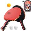 Amaza Set da Ping Pong,Amaza Ping Pong Set includere 2 Racchette Ping-pong 3 palline e 1 Borsa in Rete per Dilettanti, Principianti, Esperti(7 Strati di Legno di Pioppo + Spugna Altamente Elastica da 2 mm)