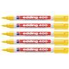 edding 400 - Pennarello indelebile (punta conica), 5 pezzi, colore a scelta (5 pezzi, giallo)