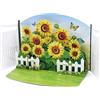 CUT POPUP.COM CUTPOPUP Giardino dei Girasoli Biglietto Auguri Compleanno, Biglietti Auguri, Biglietto festa della Mamma, Anniversario, SanValentino Regali per Lei, Moglie, Mamma (Sunflowers Garden) US8-FL194IT