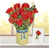 CUT POPUP.COM CUTPOPUP Bouquet di Rose Rosse - Biglietto Auguri Compleanno, Biglietto Festa della Mamma, 3D Biglietto Compleanno per Moglie, Mamma, Figlia, Lei, Ragazza (Red Roses Bouquet) US8-67IT