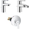 Grohe Bauedge Set Miscelatori Monocomando Cromo in Metallo per Lavabo Bidet e Doccia ,