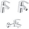 Grohe Eurosmart Set Miscelatori Rubinetto Monocomando Cromo in Metallo per Lavabo Bidet e Vasca ,