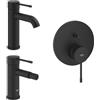 Grohe Essence Set 3 Accessori Miscelatore Monocomando per Lavabo Bidet e Doccia Nero Ultra Opaco ,