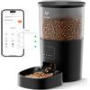 IMIPAW Distributore Automatico Cibo Gatti, Controllato da APP, 5G/2.4G WiFi Alimentazione a Distanza, 10 Pasti al Giorno, 3L Dispenser Cibo Secco per Animali Di Piccola e Media Taglia