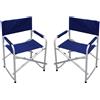 MIlani Home BIELLA - set 2 poltrone da spiaggia e campeggio regista pieghevole in alluminio