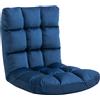 HOMCOM Poltrona da Terra in Velluto con Schienale Reclinabile fino 180° e Imbottitura Spessa, 55x71x53.5cm, Blu | Aosom Italy