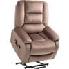 HOMCOM Poltrona releveur elettrica poltrona relaxante schienale reclinabile con poggiapiedi telecomandi 90 x 93 x 110 cm marrone