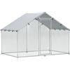 PawHut Pollaio, grande pollaio in metallo con copertura impermeabile e anti-UV, gabbia per 5-8 polli, 3 x 1,7 x 1,9m