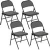 HOMCOM Set 4 Sedie Pieghevoli Imbottite in Finta Pelle PU e Metallo, 45x46x78 cm, Nero | Aosom Italy