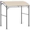 Outsunny Padiglione per barbecue, Copertura per barbecue, Parapioggia, Ganci per utensili, Telaio in acciaio, Beige+Nero, 215 x 150 x 182/220 cm | Aosom Italy