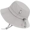 Jan & Jul Cappello da sole regolabile in cotone per ragazzi o ragazze, Grigio Cenere, 6-24 Months