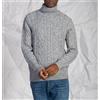 Blooker Maglia uomo dolcevita a trecce in misto lana