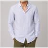 Amirante Antica Sartoria Napoletana Camicia uomo in lino e cotone rigata collo francese - slim fit