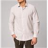 Amirante Antica Sartoria Napoletana Camicia uomo in lino e cotone rigata collo francese - slim fit