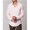 Amirante Antica Sartoria Napoletana Camicia uomo in lino e cotone rigata collo francese - slim fit