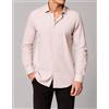 Amirante Antica Sartoria Napoletana Camicia uomo in lino e cotone rigata collo francese - slim fit