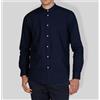 Amirante Antica Sartoria Napoletana Camicia uomo in puro lino collo coreano tinta unita - slim fit