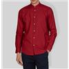 Amirante Antica Sartoria Napoletana Camicia uomo in puro lino collo coreano tinta unita - slim fit
