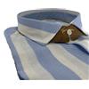 Veneziano Napoli Camicia uomo in puro lino collo francese medium fit azzurra/bianca Made in Italy