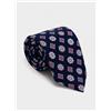 Amirante Antica Sartoria Napoletana Cravatta uomo in pura seta blu con microfantasia rosa 3 pieghe