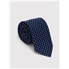 Amirante Antica Sartoria Napoletana Cravatta uomo in pura seta indaco a pois bianchi 3 pieghe
