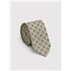 Amirante Antica Sartoria Napoletana Cravatta uomo in pura seta beige microfantasia bianca 3 pieghe