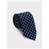 Amirante Antica Sartoria Napoletana Cravatta uomo in pura seta blu microfantasia bianco marrone 3 pieghe