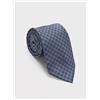 Amirante Antica Sartoria Napoletana Cravatta uomo in pura seta grigio scuro microfantasia blu 3 pieghe