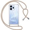 Pnakqil Cover per Oppo Reno 15 5G con Cordino, Trasparente Custodia con Laccio Tracolla Cellulare Girocollo Collana Protettiva per Oppo Reno 15 5G 6,59 Pollic, Khaki