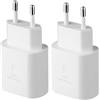 KAIMENGLONG Caricabatterie USB C da 25 W Caricatore Rapido da 2 Pezzi per Samsung Galaxy S25/S24/S23/S22/S21 Ultra/S20FE/S10/S9/A55/A54/A53 5G/Note20/10, iPad Pro 12.9, Z Flip, Pixel (Senza Cavo)
