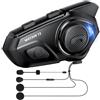 WAYXIN T2 Interfono Moto Auricolare 300M Sistema di Comunicazione con Wireless Bluetooth 5.1 IPX7 Impermeabile Cancellazione del Rumore DSP&CVC HiFi/Voce AI Interphone Casco Moto Auricolare