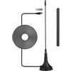Vecys Antenna DVB-T 2 dBi Mini antenna TV con Base Magnetica 50 Miglia Antenna TV Interna Amplificata per Digitale Cavo Coassiale RG174 3m/9.84ft per Dispositivi DVD DVB-T