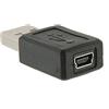 REY Adattatore USB Maschio a Mini USB Femmina, Nero