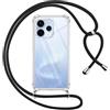 Pnakqil Cover per Oppo Reno 15 5G con Cordino, Trasparente Custodia con Laccio Tracolla Cellulare Girocollo Collana Protettiva per Oppo Reno 15 5G 6,59, Nero