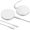 ESR Stazione di Ricarica 15W Magsafe, Pad di Ricarica per iPhone, Caricabatterie Wireless Magnetico Compatibile con iPhone 17/17e/16/15/14/13/12, S26, AirPods 4/Airpods PRO, con Cavo A/C, Argento