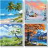 NEWENMO 4 Pezzi Paesaggi Dipingere con i Numeri con Cornice,Bellissimi Paesaggio Dipingi con i Numeri,DIY Paint by Numbers, Kit di Pittura Acrilica per Decorazione Casa 20x20cm