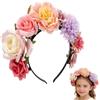 RUKAN Coroncina Fiori Fascia Capelli per Bambina Donna, Coroncina Compleanno Costume da Fiore Coroncine, Cerchietto Corona Fiori Capelli Accessori per Comunione Sposa Damigella Onore, Feste