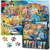 TISHIRON 1000 puzzle Jigsaw case colorate Le Cinque Terre divertenti puzzle per adulti famiglia decompressione impegnativo Manarola villaggio di pescatori Jigsaw Puzzle come regalo per gli amici 70 cm x 50 cm