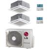 Lg Climatizzatore Condizionatore LG Cassetta 4 vie R32 Dual Split Inverter 12000 + 12000 BTU con U.E. MU4R25 NOVITÁ Classe A++/A+