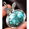 Fatto a mano Ciondolo turchese pietra preziosa argento sterling 925 ciondolo gioiello fatt...