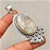 Fatto a mano Ciondolo gioiello fatto a mano con pietre preziose di corallo fossile 2,76"