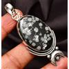 Fatto a mano Ciondolo ossidiana fiocco di neve argento sterling 925 gemma gioielli fatti a...