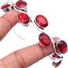 Fatto a mano Bracciale gioiello in argento sterling 925 con pietre preziose granate 7-8"