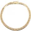 GIOIELLI Bracciale Triplo 8 Lati Flat Link Curb Catena 17cm 18KYG NUOVO Unisex