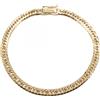 GIOIELLI Bracciale Triplo 8 Lati Flat Link Curb Catena 17cm 18KYG NUOVO Unisex