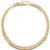 GIOIELLI Bracciale Triplo 8 Lati Flat Link Curb Catena 17cm 18KYG NUOVO Unisex