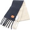 LOEWE Sciarpa con frange FSF4SS1W065395 lana alpaca beige navy NUOVA donna 20...