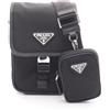 PRADA Borsa a tracolla PRADA RE NYLON TESSUTO+SAFFIANO 2VD0432DMHF0002 Nera NUOVA U...