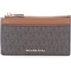 Michael Kors Portafoglio Michael Kors JET SET portamonete GJ6D8B252 pelle tela marrone NUO...